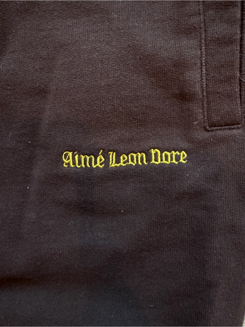 Aimé Leon Dore Brown Embroidered Logo Sweatpants Joggers Size M - Picture 2 of 3